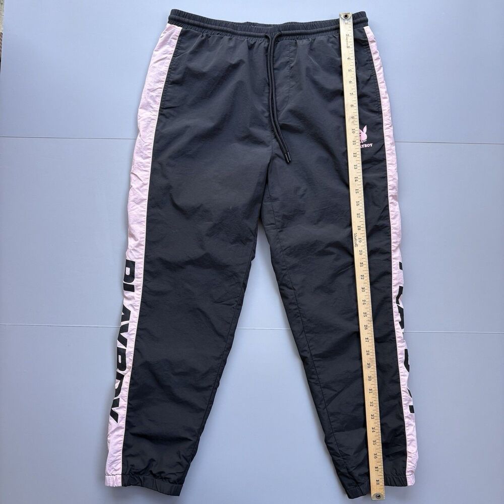 Playboy by PacSun Sweatpants Women Large Black Mesh Lining Track Pants Y2K 200s - Picture 6 of 15